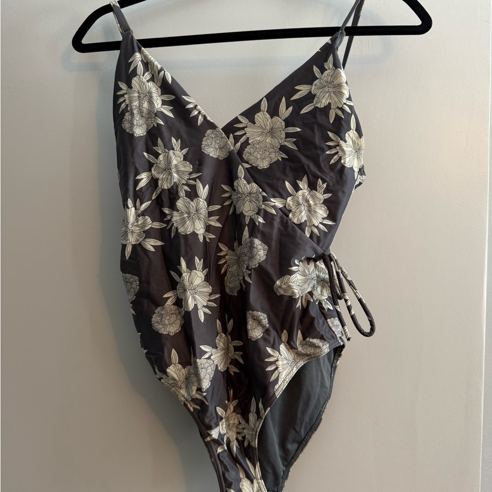 Roxy Black and White Floral One Piece Swimsuit
